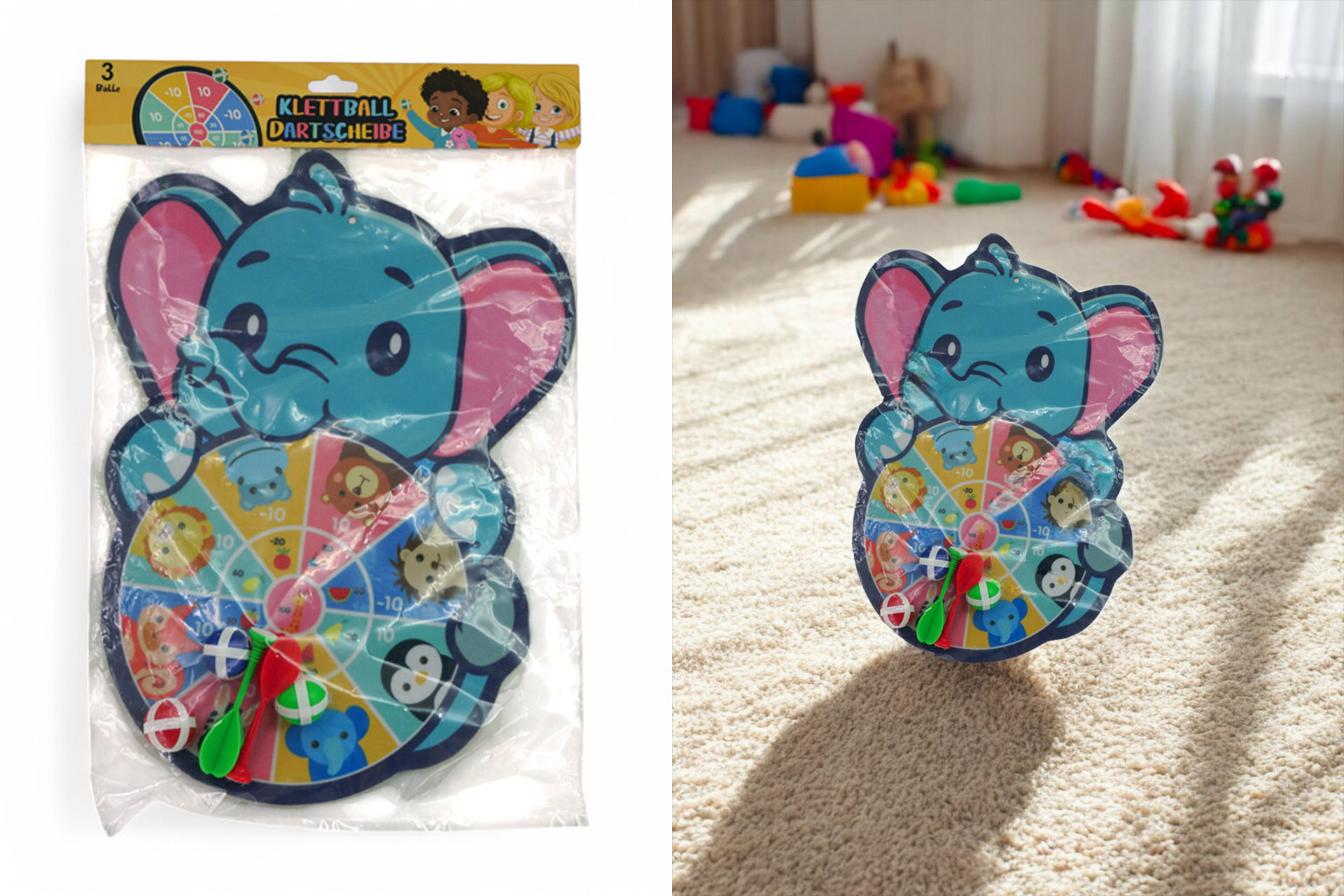 Spielzeug Dart "Elefant", mit 3 Bällen