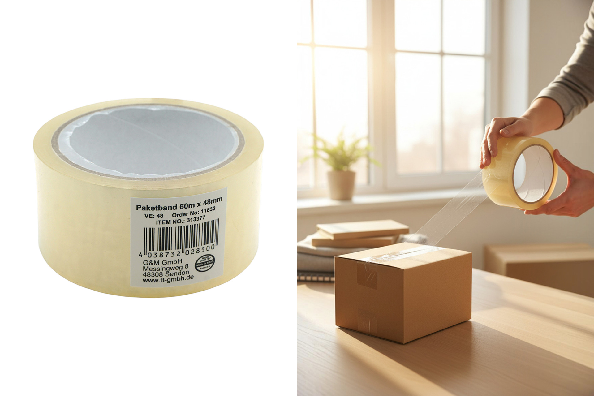 Klebeband Paketband 60mx48mm, transparent