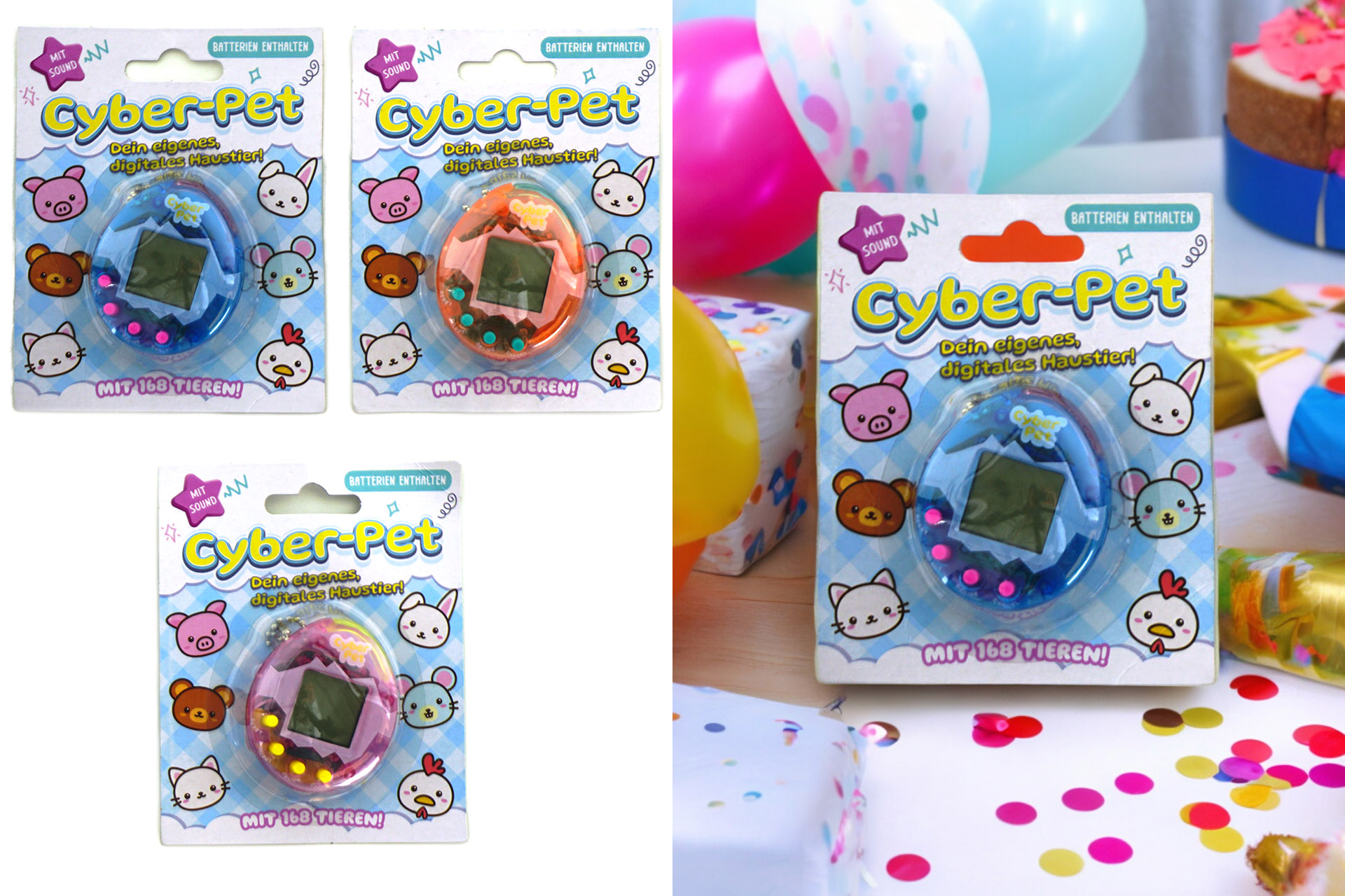 Virtuelles Haustier Ei, 3 Farben