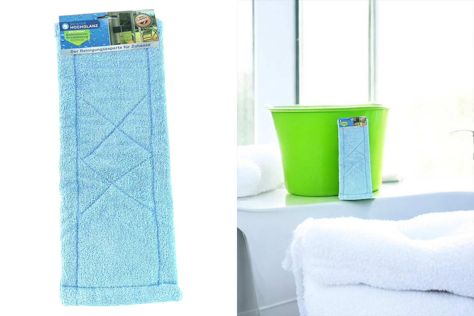 Floor wiper replacement cover blue 44x15cm, microfiber