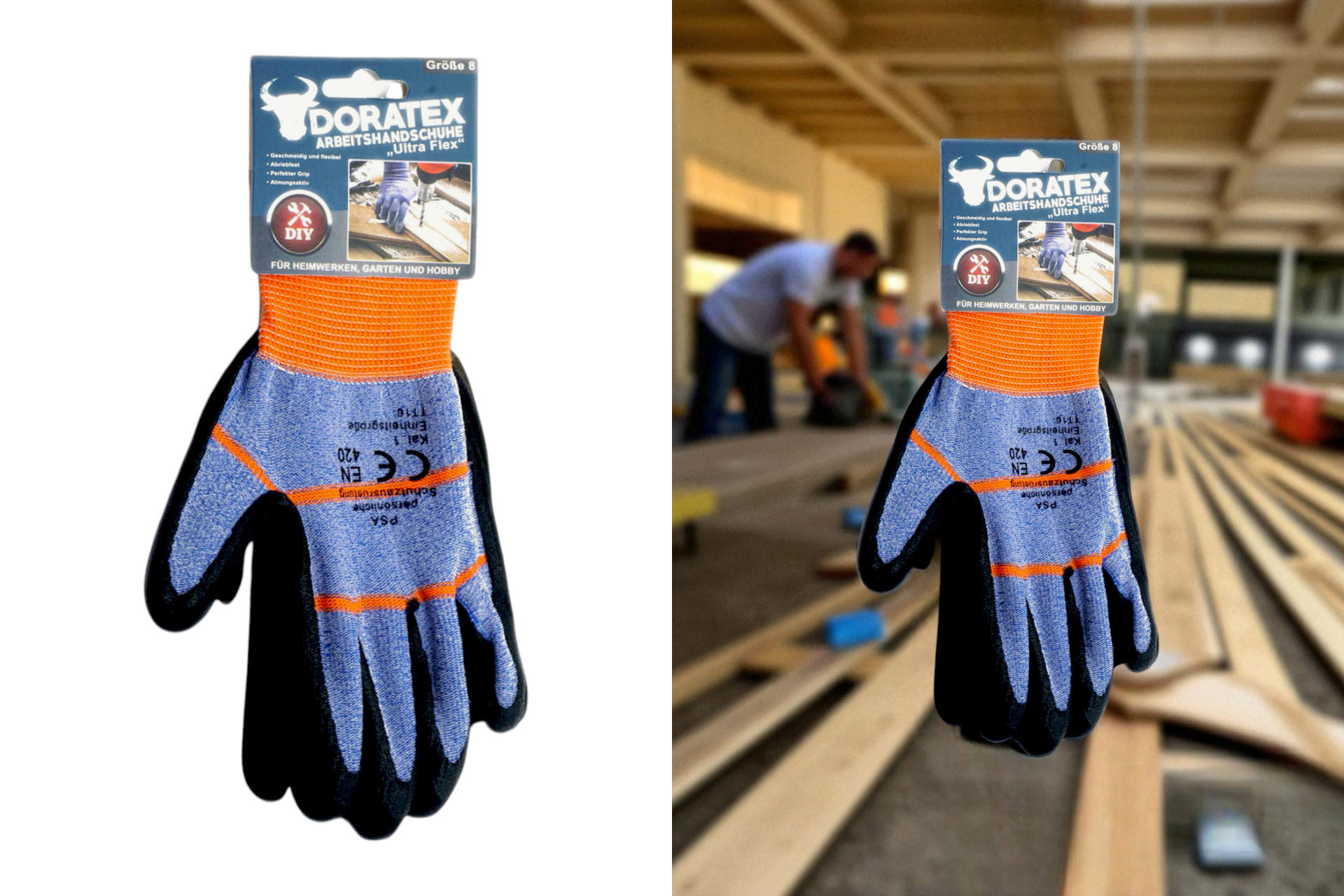 Arbeitshandschuhe PU "Ultra Flex+",  Größe 8