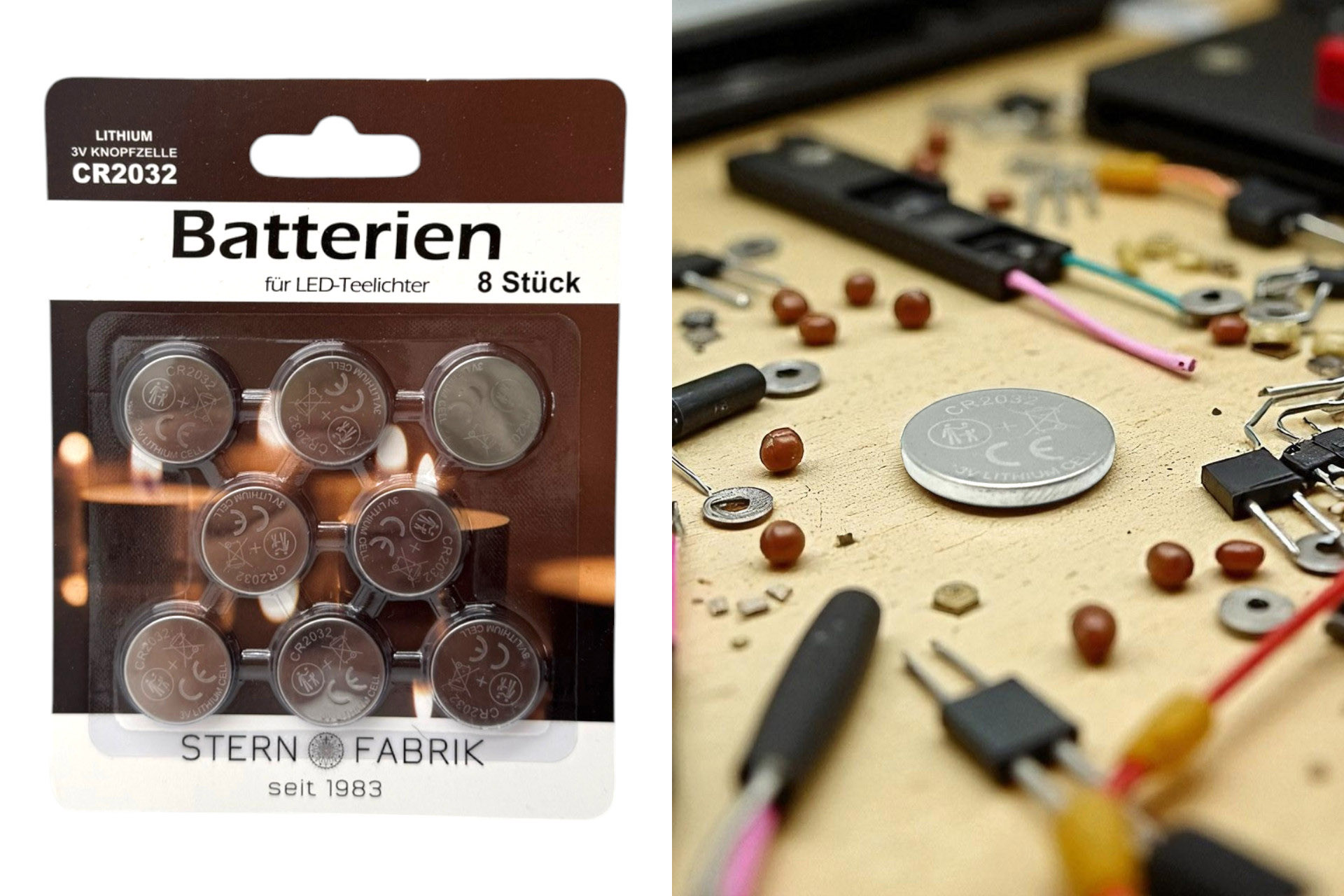 Knopfzelle Lithium CR2032, 8er für Teelichter