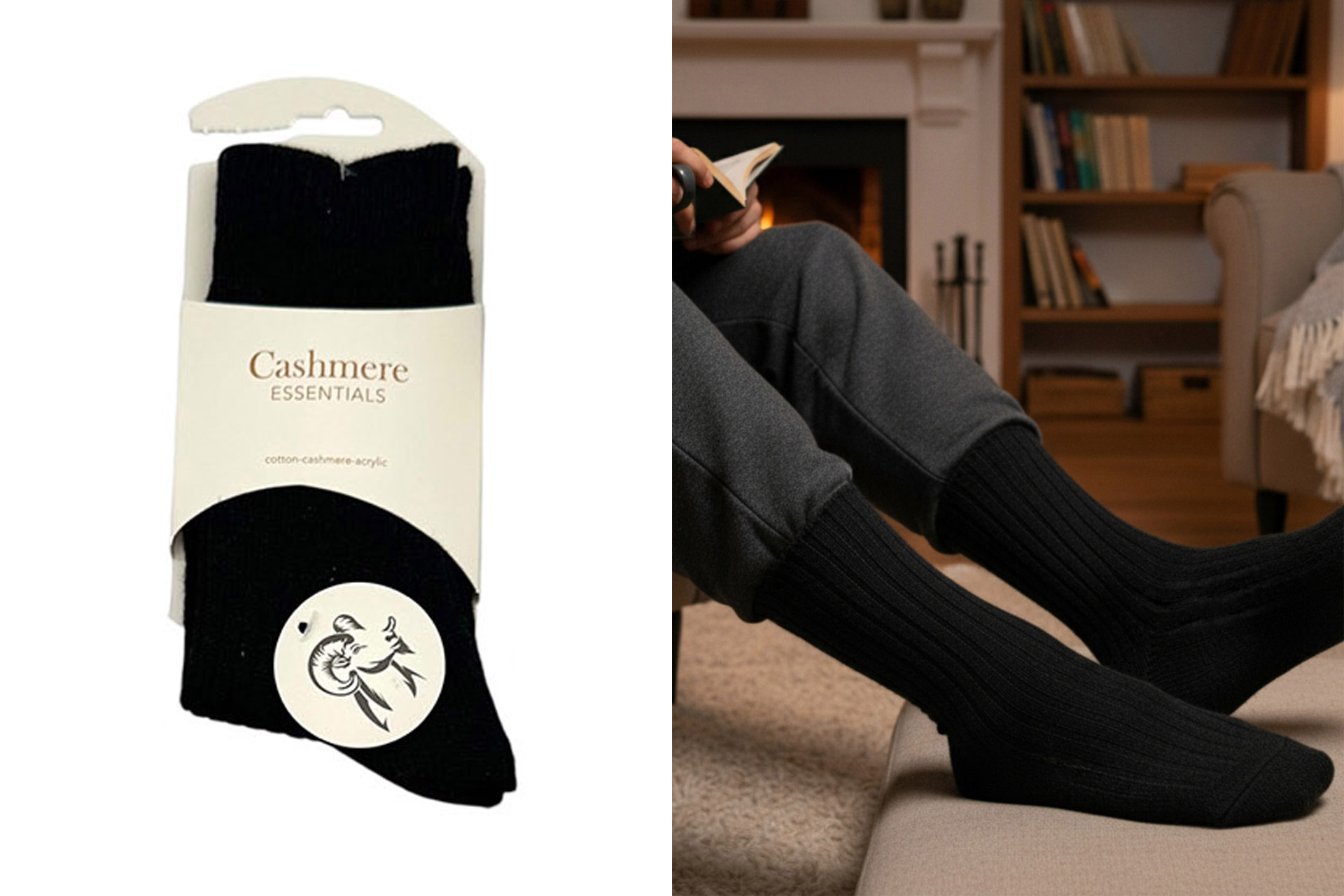 Socken "Kaschmir" für Männer, 1 Paar, Gr. 42-46