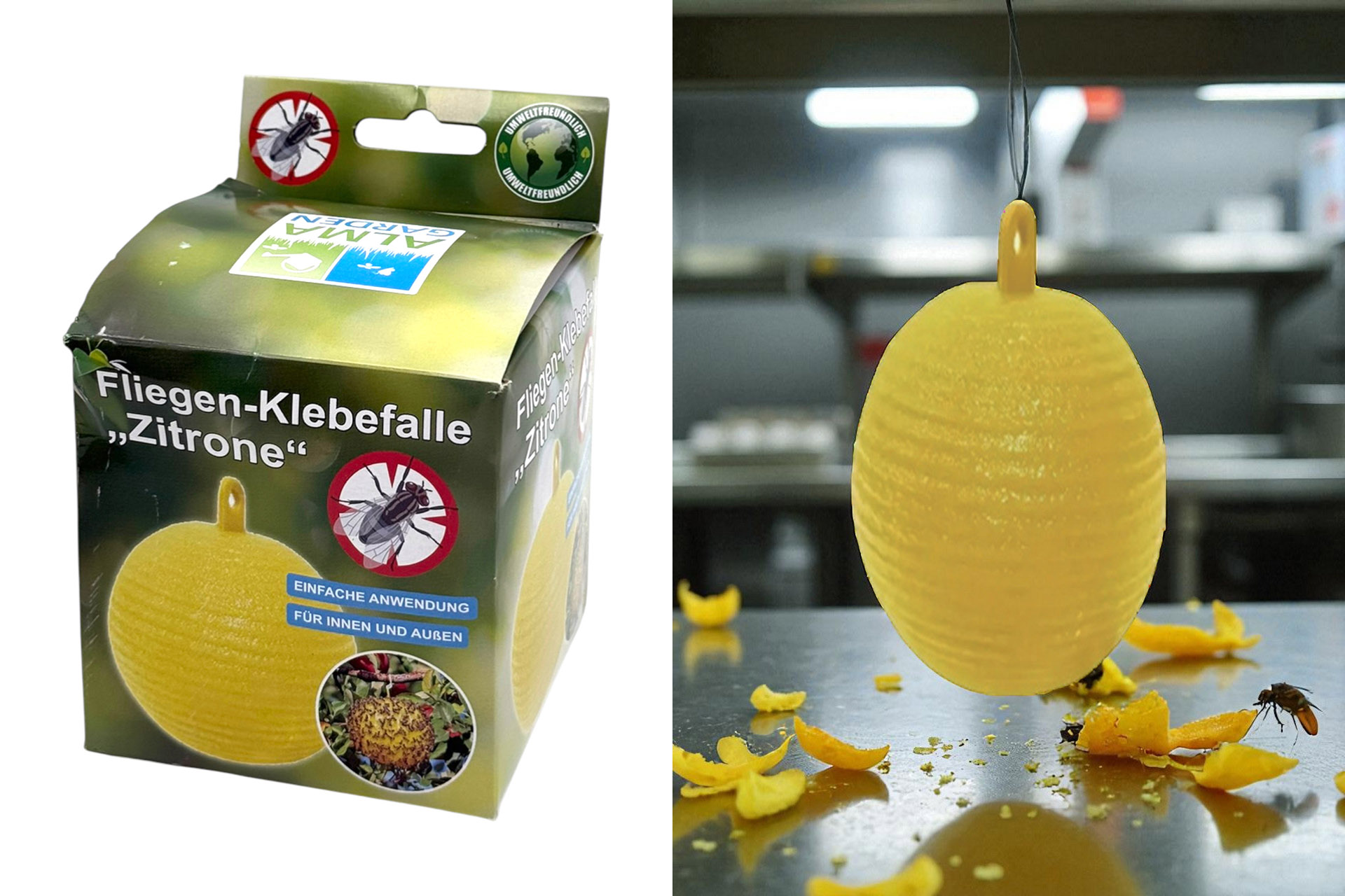 Fruchtfliegenfalle / Fliegenfalle , Ø 8,5cm, gelb
