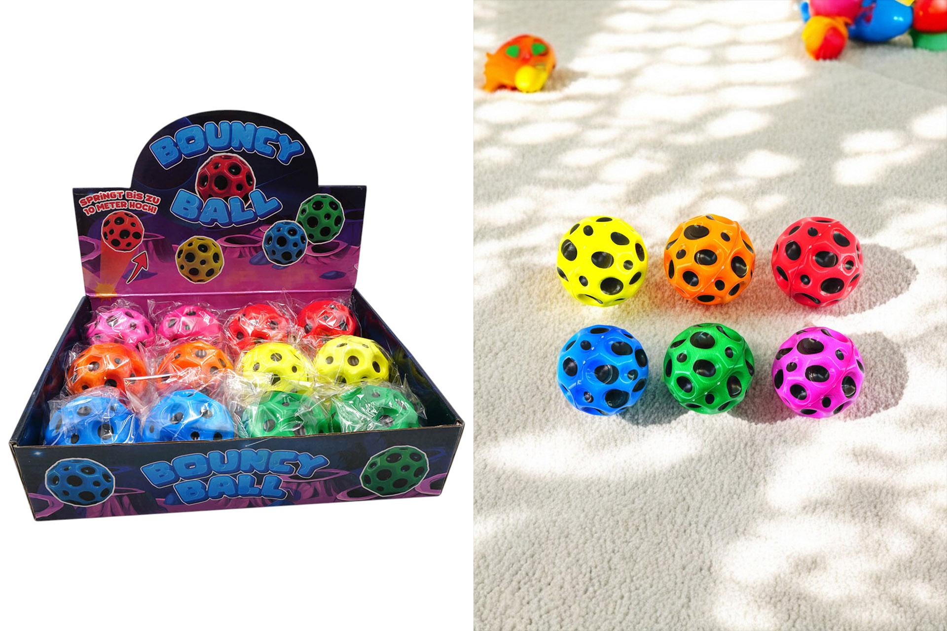 Bouncy Ball "Weltraum", Ø 6cm, 6 Farben, im Display