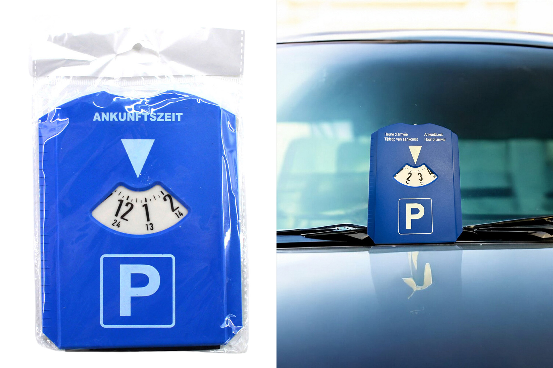 Parkscheibe Kunststoff mit Eiskratzer und Scheibenwischer