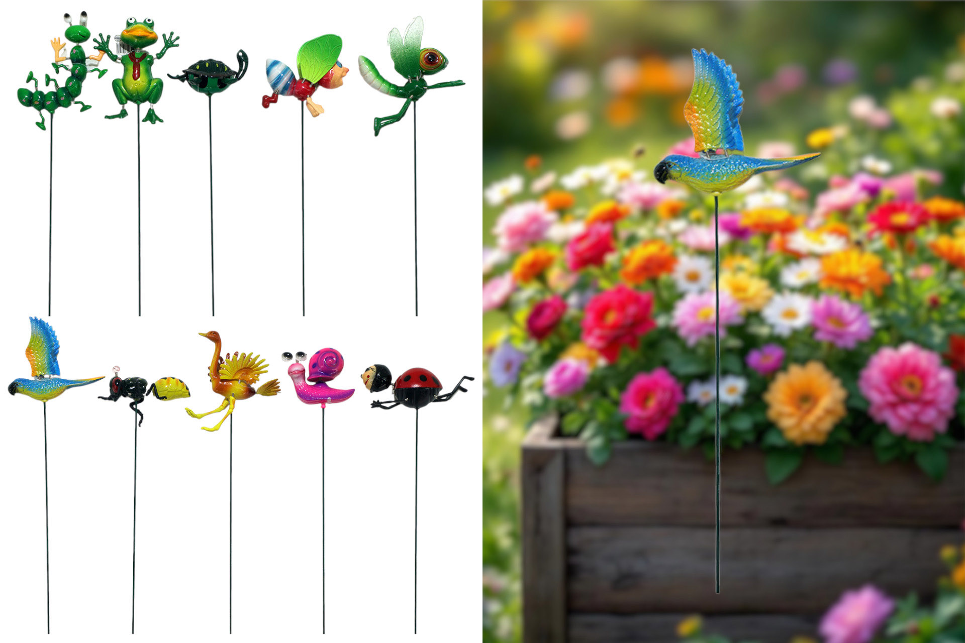 Gartentiere auf Stick 50cm, 10 Designs