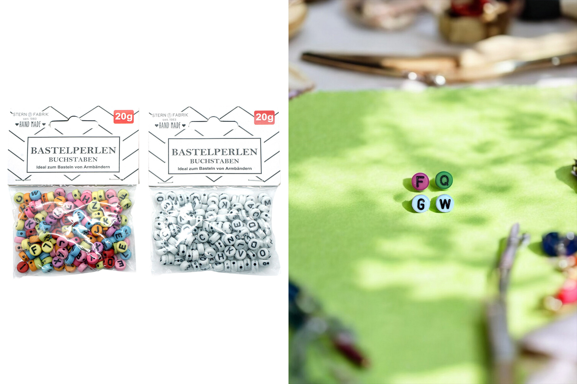 Bastelperlen Buchstaben, 20g