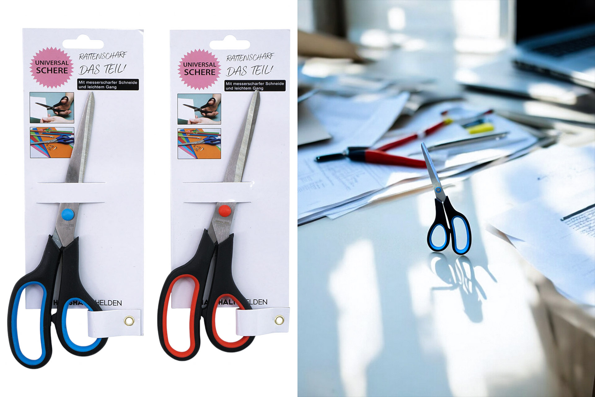 Papier- und Haushaltsschere, 2 Farben