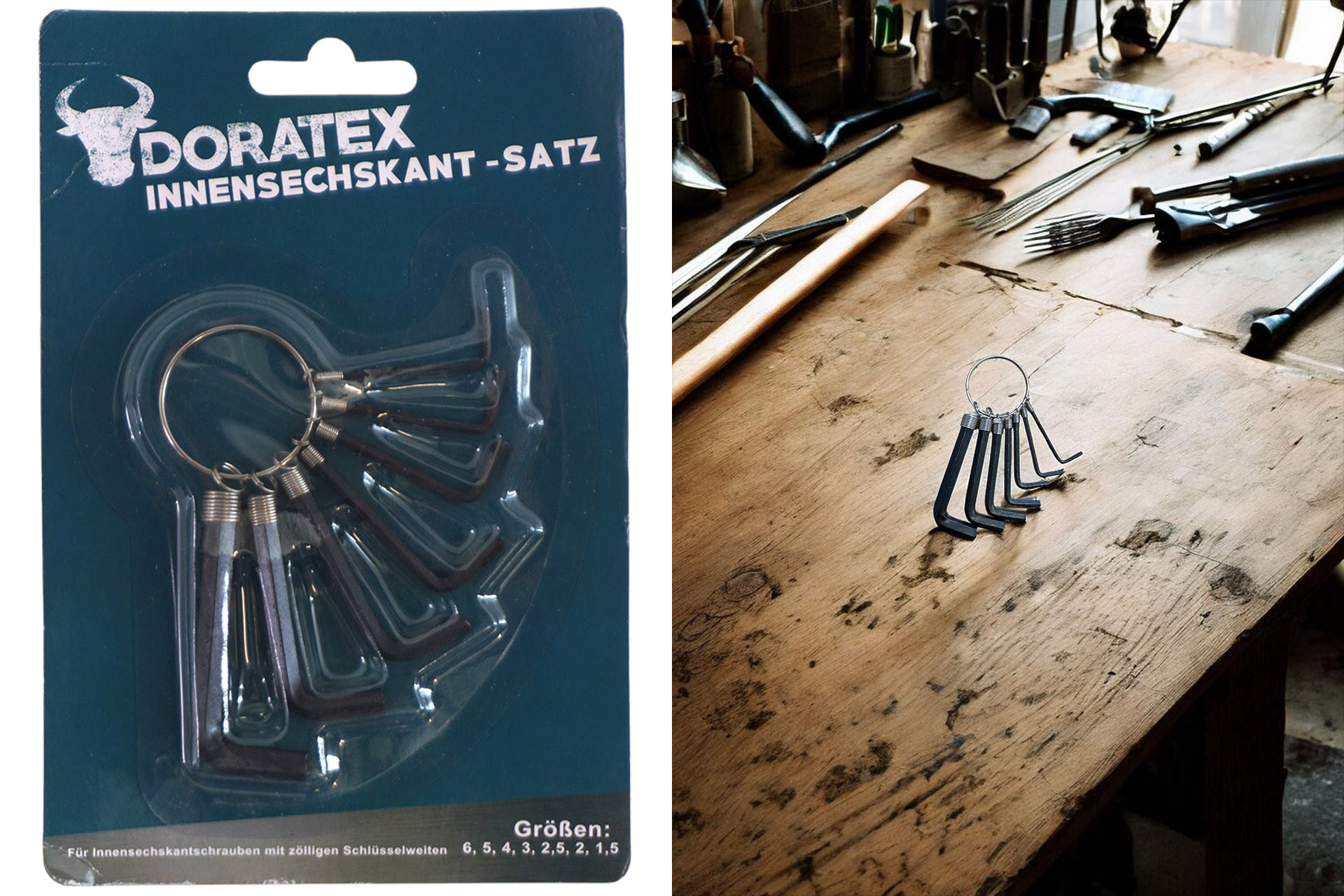 Innensechskant Satz, 7-teilig, Größen: 6, 5, 4, 3, 2,5, 2, 1,5