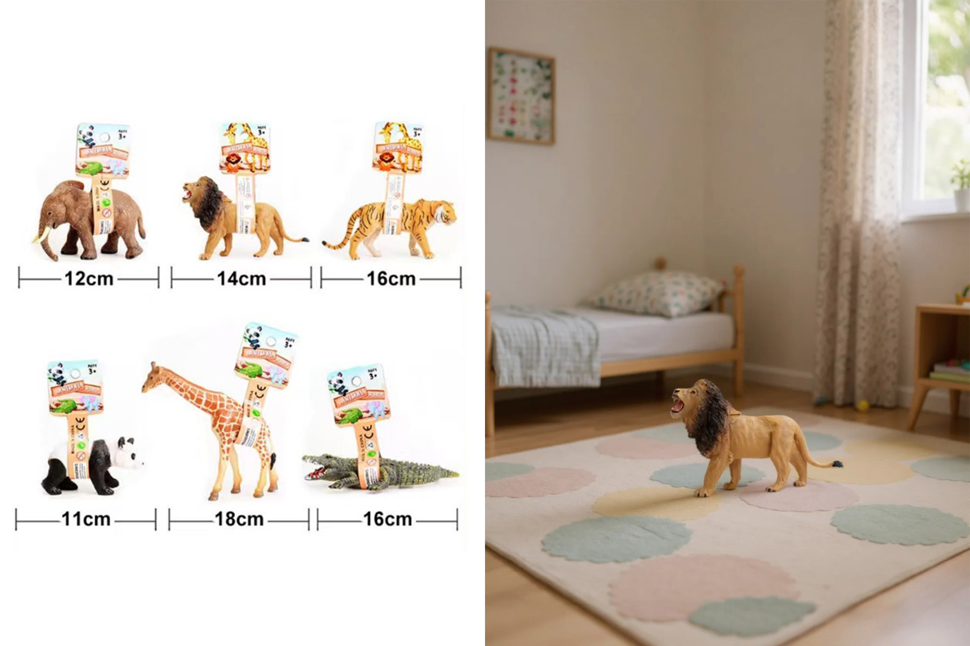 Spielzeug Figur "wilde Tiere", 11-18cm, 6 Designs sortiert