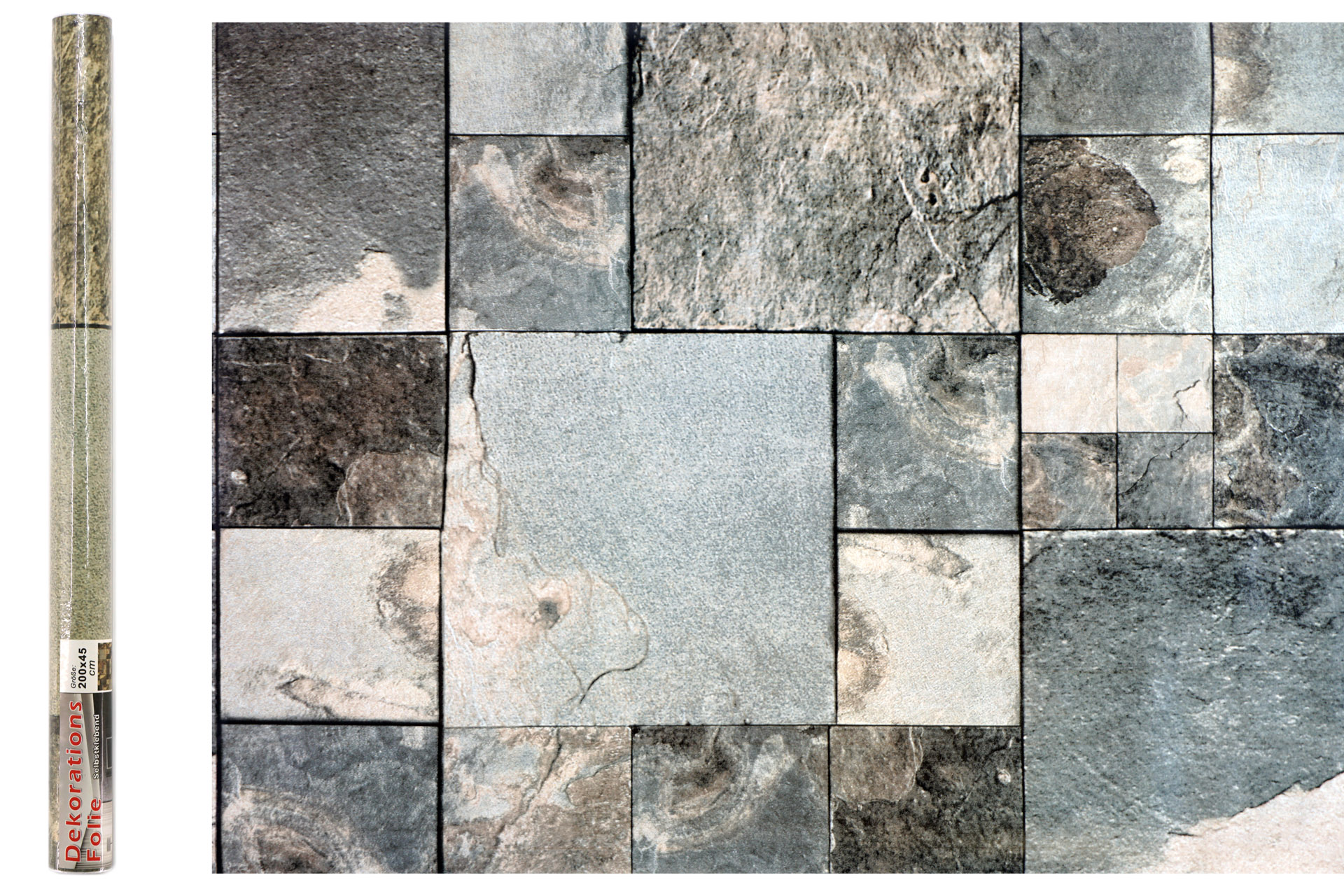 Dekofolie 200x45cm, Steingutfliesen