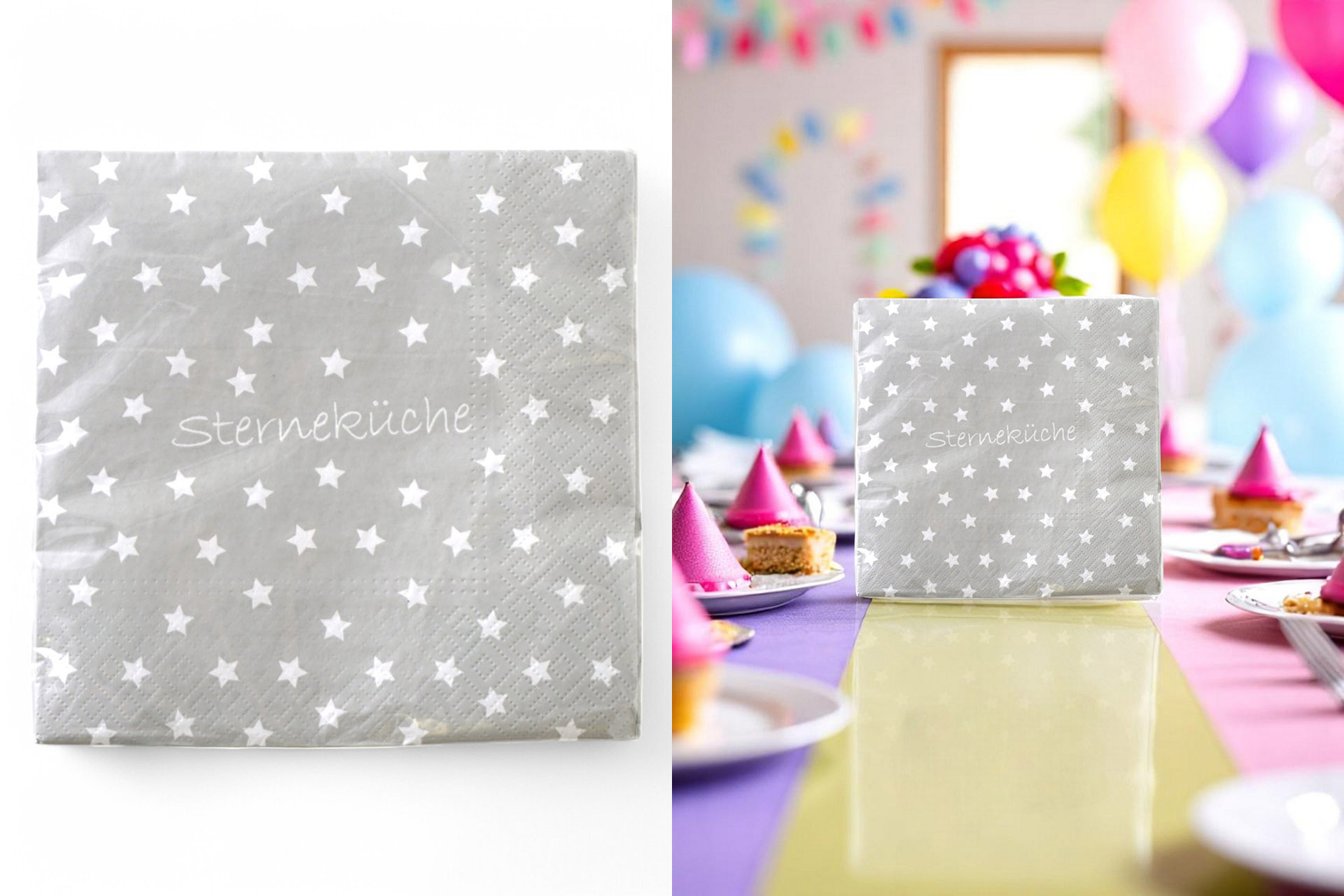 Servietten "Sterneküche" 33x33cm, ¼ Falz, 3-lagig, 20er Pack